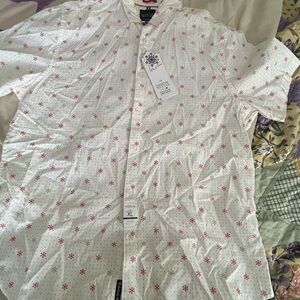 Cactus Man Festive White Shirt with Red and Green Snowflakes